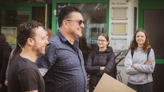 Menschenkette Innenstadt 21.03.2025 (c) Corinnna Bosselmann / COB24